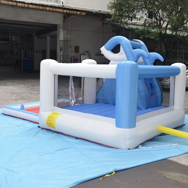 Бесплатная доставка детский надувной домик для прыжков акулы батут прыгающий