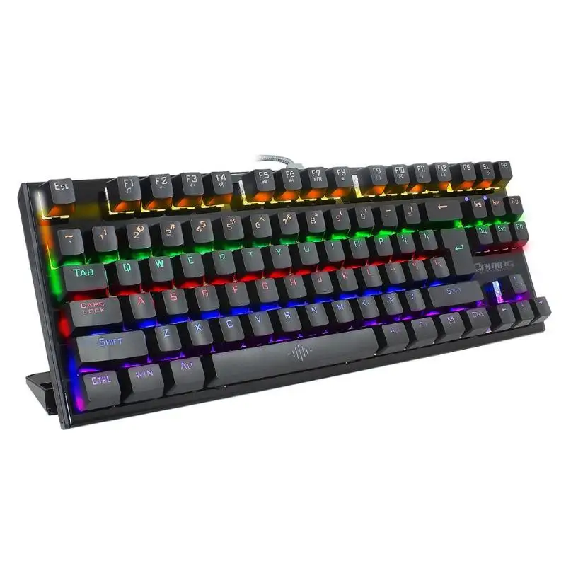 Y608 87 клавиш USB проводной синий переключатель RGB 8 режим подсветка механическая клавиатура
