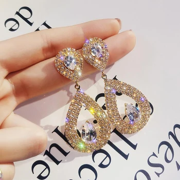 

2020 New Fashion Women's Earrings Dangle Long Hollow Out Drop-shaped Female Personality Exaggerated Earrings Jewelry Girl Gifts