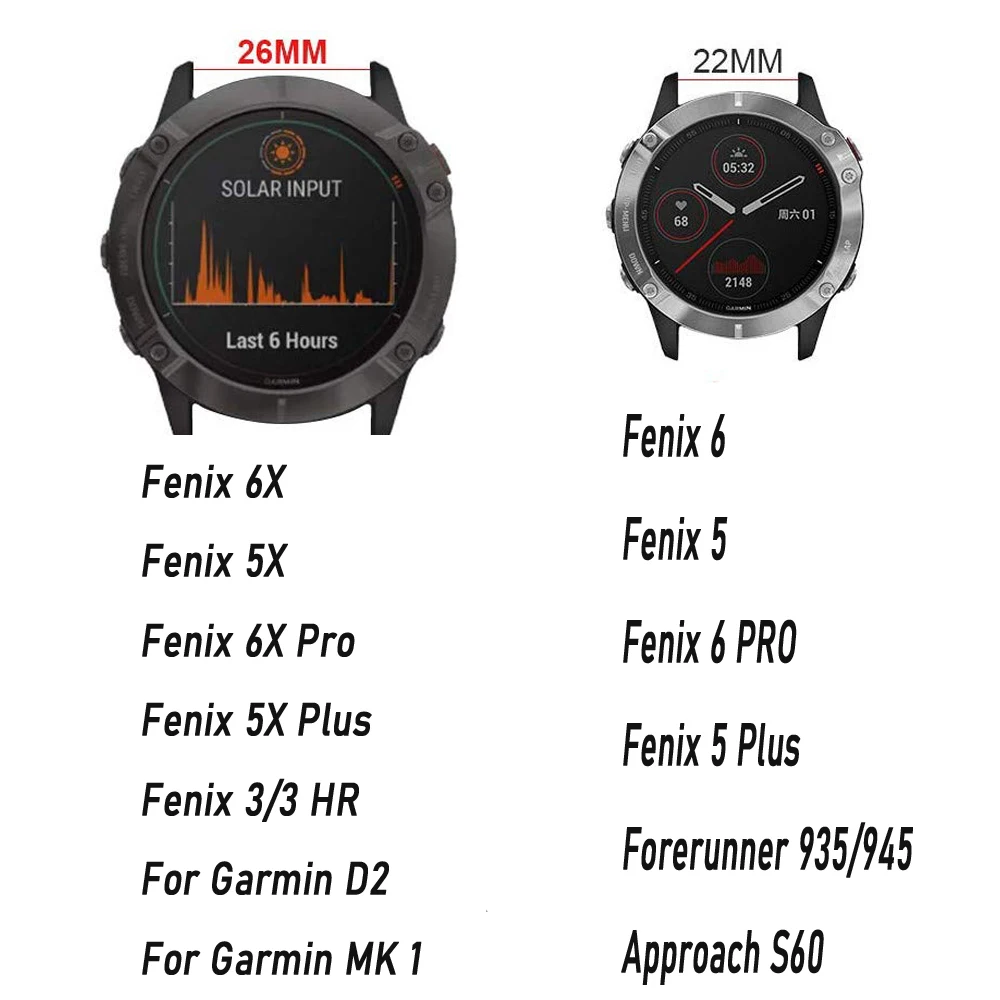 22 26mm Ǹ   Ʈ, Garmin Fenix 7 7X 6X 6Pro 5 5X Plus/ϰ Mk2i MK2 D2 Ʈ ð   Correa