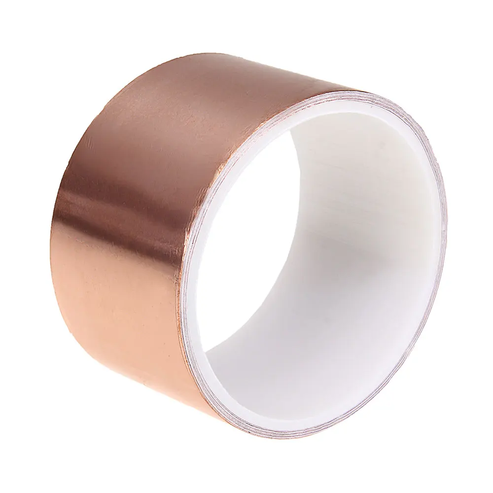 Guitar Copper Foil Tape EMI Shielding Conductive Adhesive Foil Tape for Stained Glass Paper Circuit Electrical Repair 50mmx3m