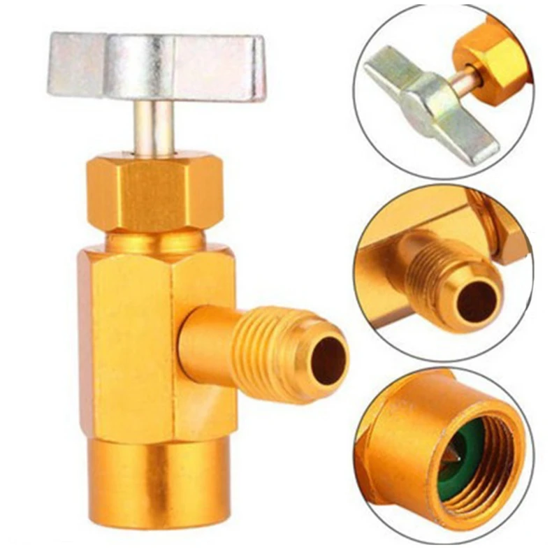 High Quality New R134A Can Tap Valve Refrigerant Dispenser Tool with Tank Adapter for 1/2 inch AC Freon Charging Hose