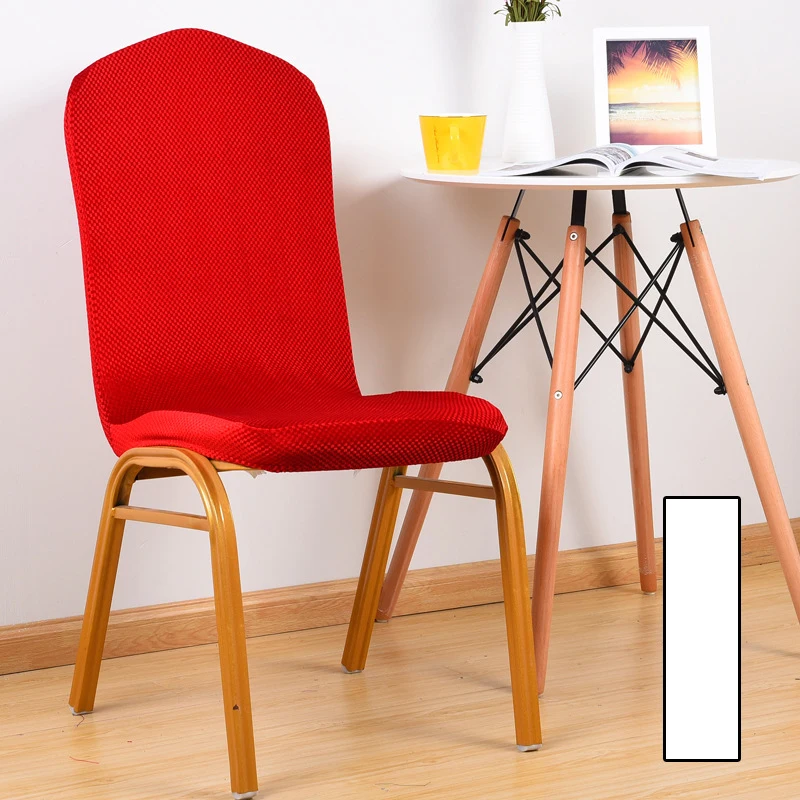 Plush hotel restaurant banquet simple style general chair stool cover stretch high grade - Цвет: Бургундия