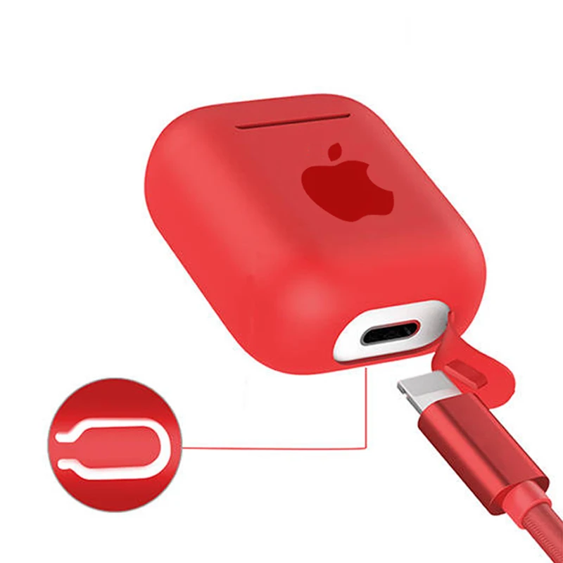 Для Apple AirPods 2 1 Аксессуары для наушников Мягкий чехол милый силиконовый чехол с логотипом с крючками