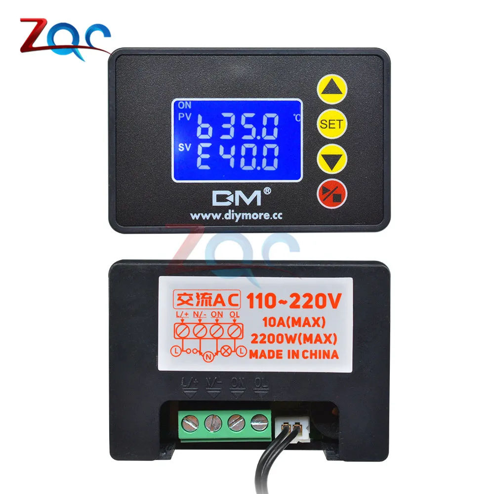 AC 110V 220V DC 12V 24V lcd цифровой контроль температуры Лер Термостат Термометр термо контроль терморегулятор микрокомпьютер - Цвет: AC 110V-220V