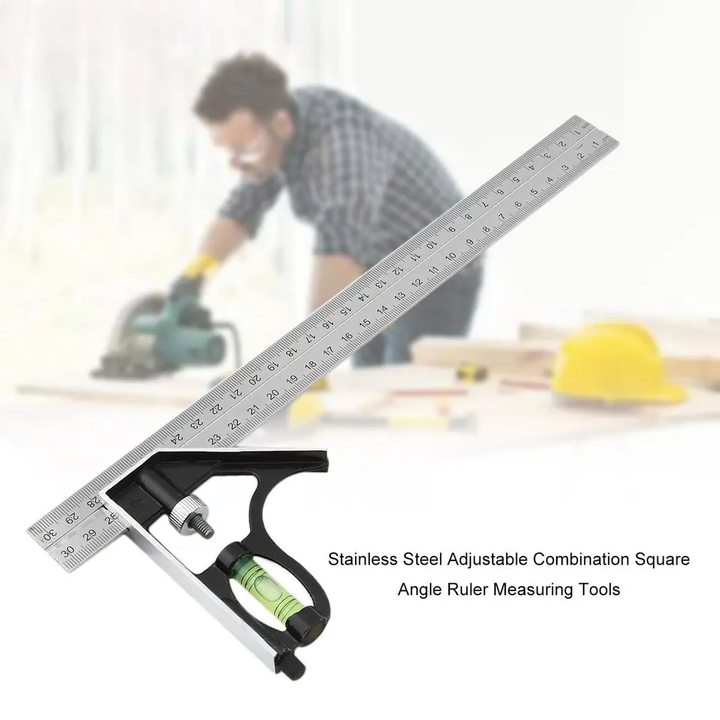 

Stainless Steel Adjustable Combination Square Angle Ruler Measuring Tools --M25