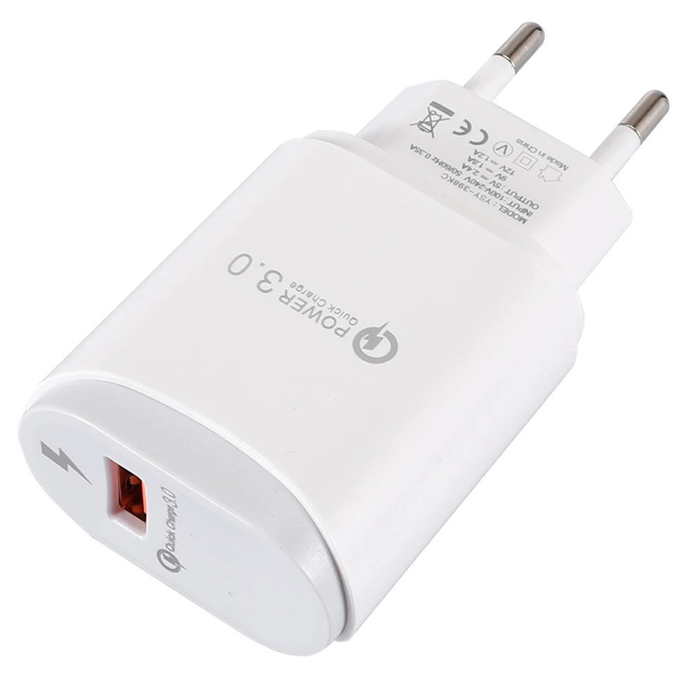 white EU Plug Быстрое зарядное устройство 3,0 для мобильного телефона адаптер для iPhone samsung huawei LSMK99 - Цвет: white EU Plug