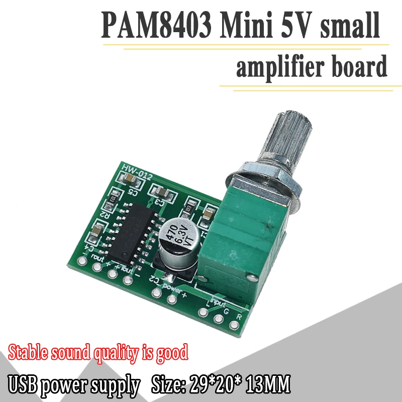 5Pcs PAM8403 5V Dc Audio Amplifier Board 2 Channel 2X3W Volume Control Usb Po oh