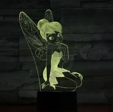 Princess 1 USB светодиодный 3d-ночник украшения для девочек детские подарки для малышей 7 цветов Изменение визуальная Таблица лампа Принцесса Жасмин фигурка - Испускаемый цвет: Princess 1