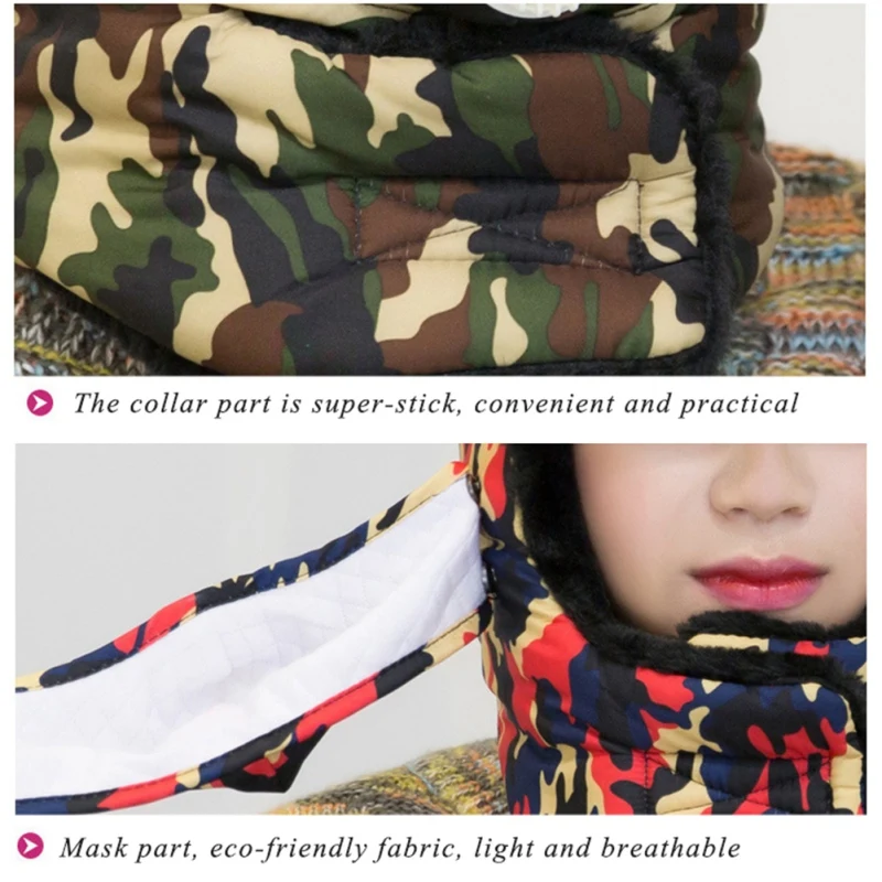 Камуфляжная шапка Lei Feng с рисунком, зимняя Лыжная шапка с хлопковой подкладкой, сохраняющая тепло, детские шляпы, дышащие, Valve1