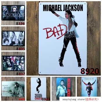

Michael Jackson Vintage Tin Signs Metal Plate Painting Bar Cafe Shop Wall Decor Bar Pub Home Wall Decor Retro Metal Art Poster