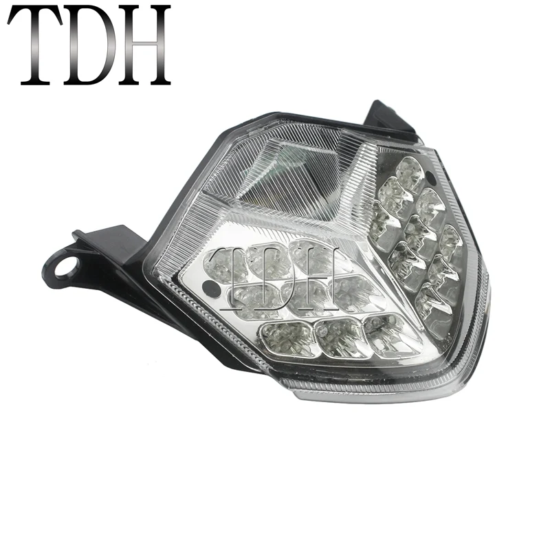 Прозрачный Дым/прозрачный Светодиодный Интегрированный задний стоп-сигнал поворот индикатор сигнала задний фонарь мигалка для Kawasaki Z750 Z1000 Ninja ZX10R ZX6R 636 - Цвет: Прозрачный