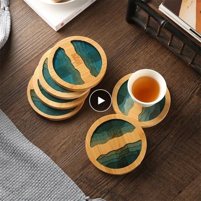 Wooden Resin Coasters Resin Wooden Coasters For Drinks Creative Drink  Coasters For Coffee Table Home Kitchen Decoration - AliExpress