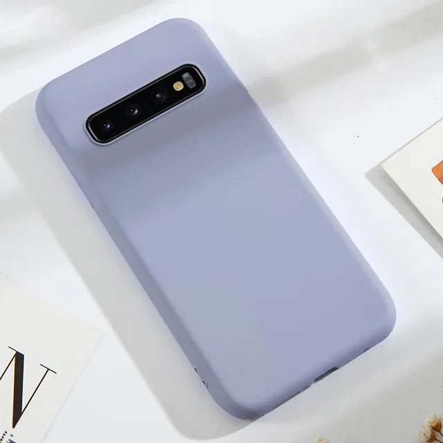 Gray Жидкий силиконовый чехол для samsung Galaxy Note 10 Pro 9 8 S10 5G S10e S9 S8 Plus A750 микрофибра ткань подушка для подкладки крышка 500 шт - Цвет: Gray