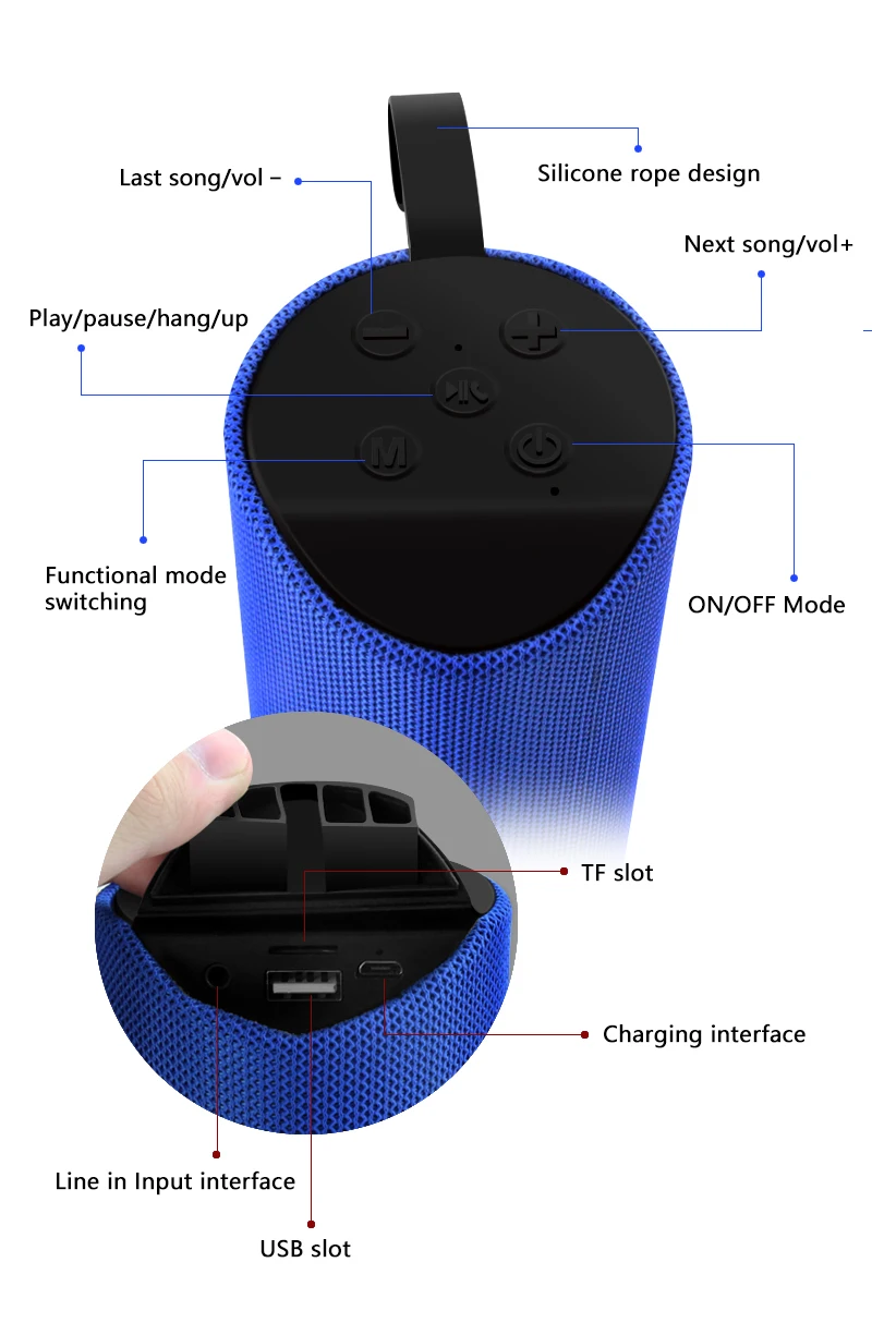 TG113 портативный Беспроводные динамики bluetooth водонепроницаемый стерео Колонка внешний динамик с FM радио MP3 коробка басового звука