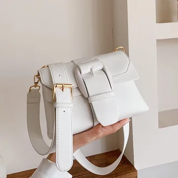 

Solid Color PU Leather Crossbody Bags For Women 2020 Lady Fashion Simple Shoulder Handbags Female Travel Small Square Bag D468