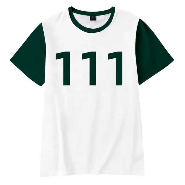 Squid Game Cosplay T-shirt Costume Casual Streetwear Women Short Sleeve Squid Game Stitching Number Sportswear T-shirt Top 2
