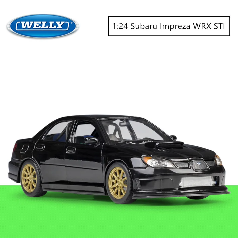 WELLY 1:24 SUBARU IMPREZA WRX STI sports car simulation alloy car model crafts decoration collection toy tools gift
