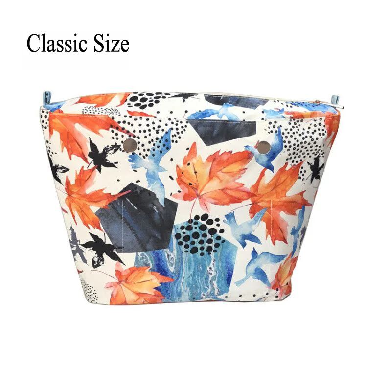 designer bags Floral Border Lining Colorful Print  Inner Zipper Pocket For Classic Mini Obag insert with inner waterproof coating for O bag wristlet corsage Totes