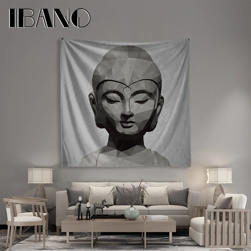 

IBANO Buddhism Religion Tapestry Art Wall Hanging Blanket Home Decoration for Bar Kitchen Room Living Room Tapestry