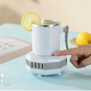 

Electric Plate Portable Gift For Water Milk Travel Drink Beer Office Home Desk Summer Freezer Instant Cooling Cup Beverage Mug