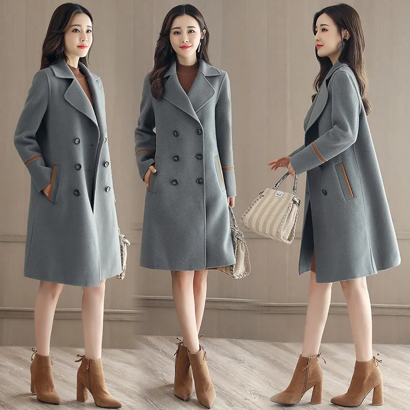

Fall And Winter Clothes England Coat Spring And Autumn WOMEN'S Suit Smart Elegant Korean-Style Wool Nizi Trench Coat Duffle Coat