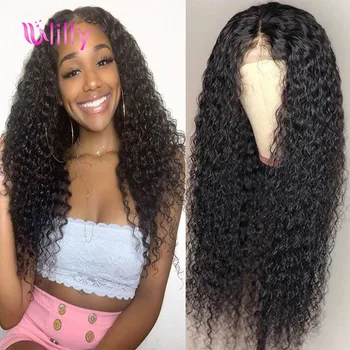 

4x4 Lace Closure Curly Wig Mongolian Kinky Curly Wig 13x4 Lace Curly Lace Front Human Hair Wigs Pre Plucked 28 30 Inch Stocked