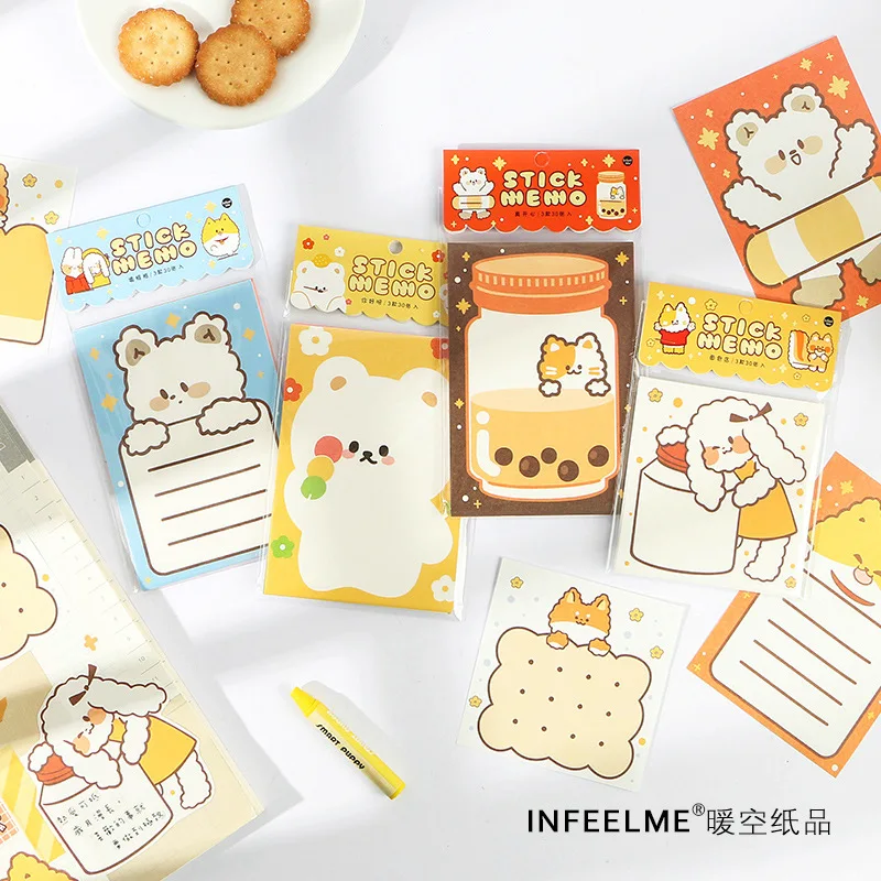 

1set/lot Memo Pads Sticky Notes Furry series Paper diary Scrapbooking Stickers Office School stationery Notepad