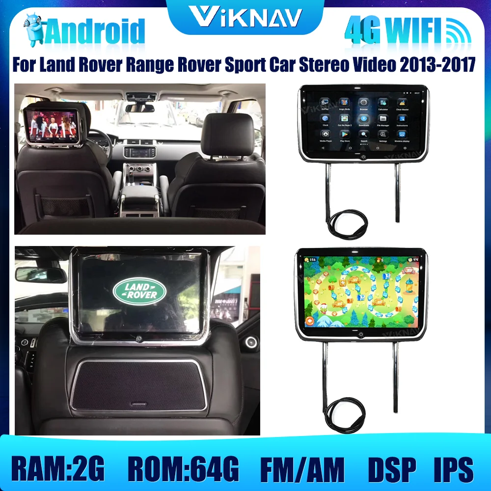 

Android Headrest Monitor Touch Screen Inch For Land Rover Range Rover Sport 2013-2017 Car Stereo Video Player BT Wifi Wireless