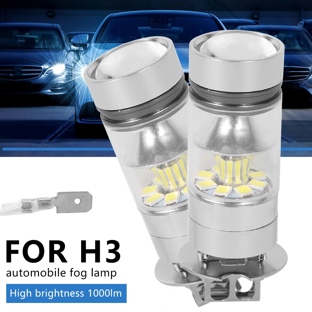 2 шт H3 20LED автомобильный противотуманный светильник лампа 100 Вт 7500 K-8500 K автомобильный головной светильник сигнальный светильник для автомобиля RV свет вождения грузовика автомобильные аксессуары