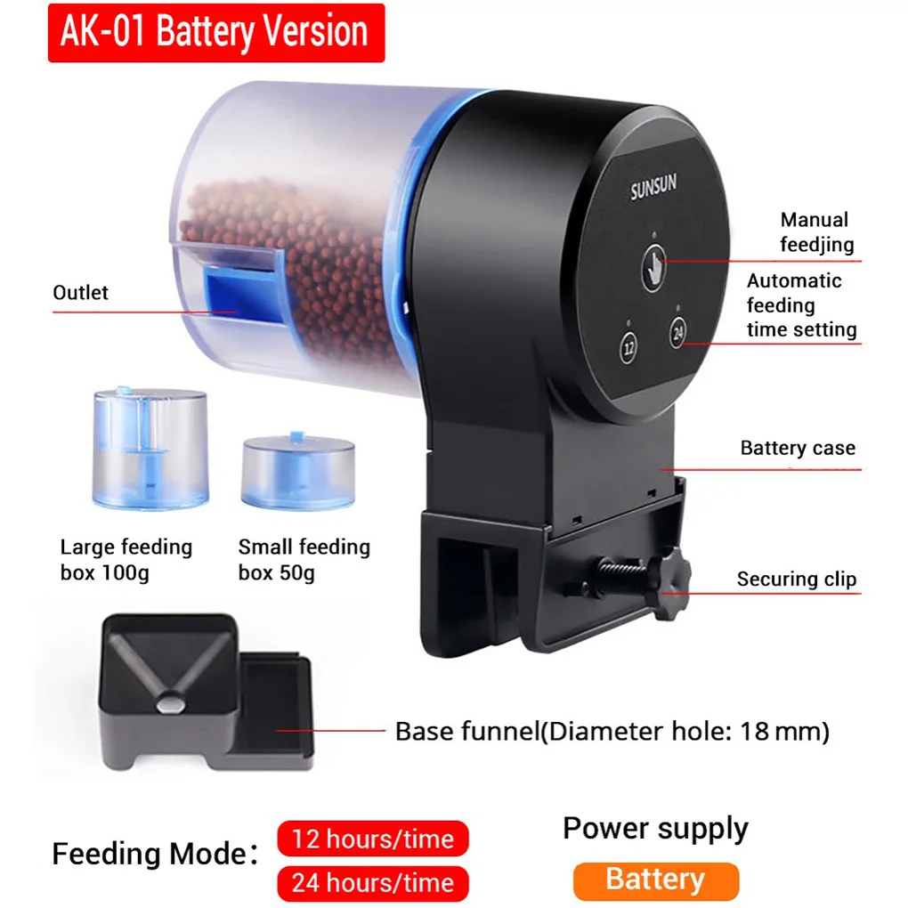 AK-01S/AK-02S автоматическая кормушка аквариумная Золотая рыбка смарт-таймер автоматической подачи корма для рыбы Еда кормления 8/12/24 часа таймер для кормления