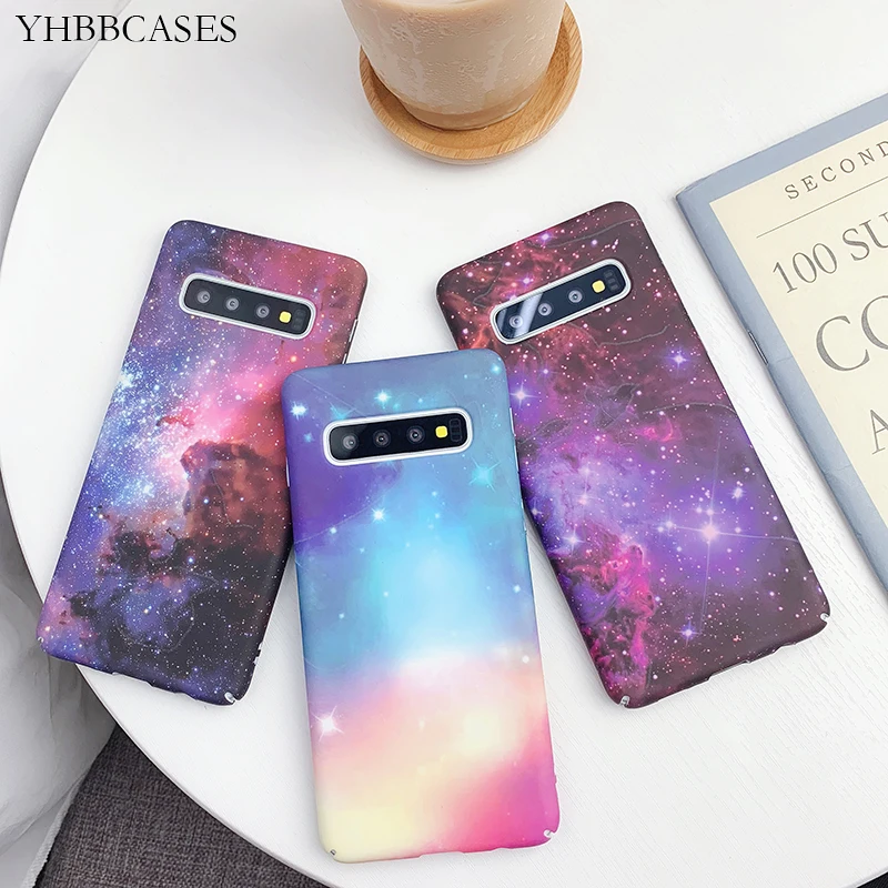 YHBBCASES для samsung Galaxy S10 S8 S9 Plus светящийся звездное небо жесткий чехол Note 10 8 9 A6 A7