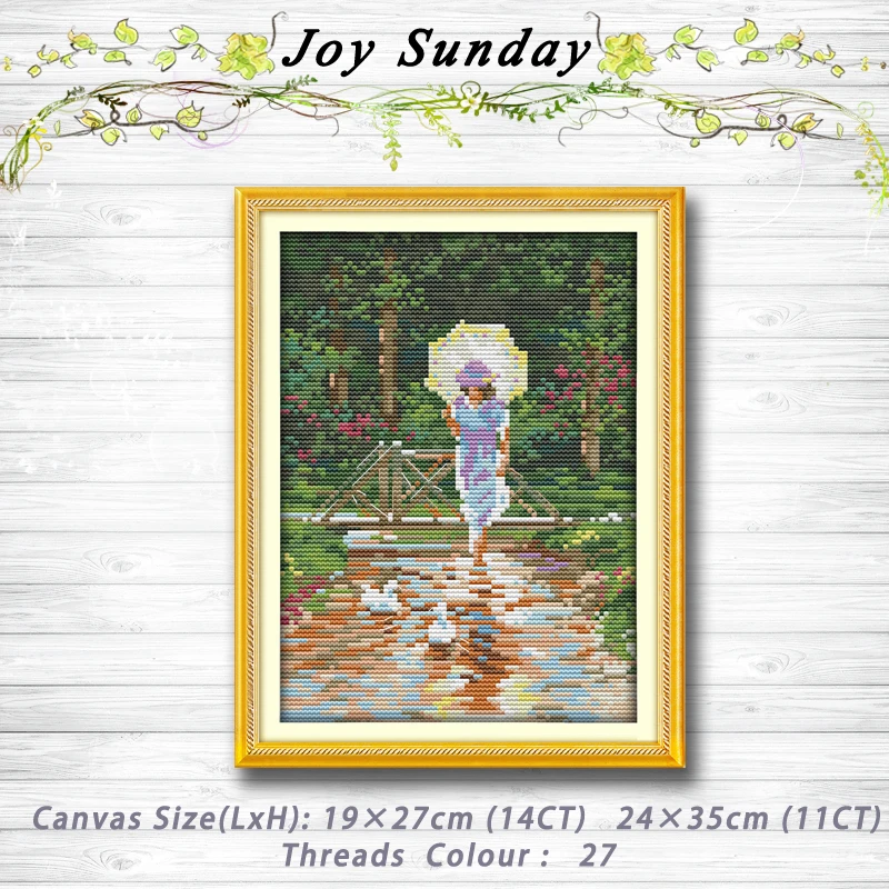 

Umbrella girl lake goose decor Patterns 14CT 11CT Counted Cross Stitch Sets embroidery set Needlework kit chinese cross stitch