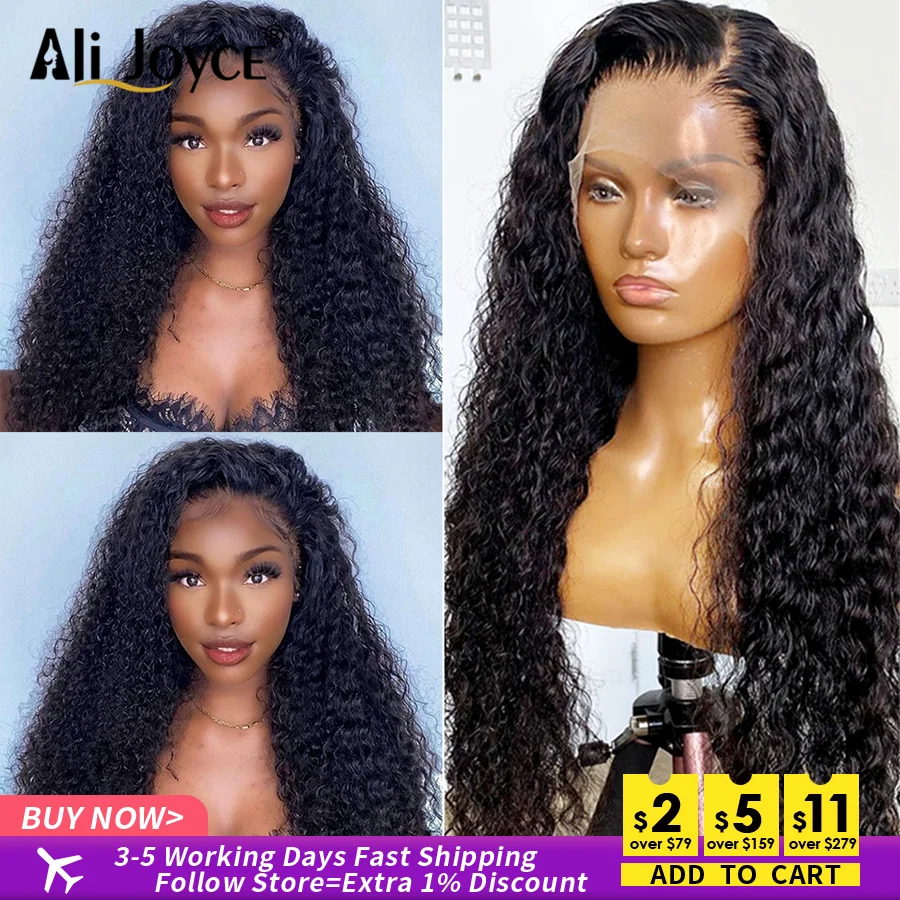 

Human Hair Lace Frontal Wig 13x4 Curly Human Hair Wig Preplucked 28inch Long Style Curly Lace Front Wigs For Women Natural Color