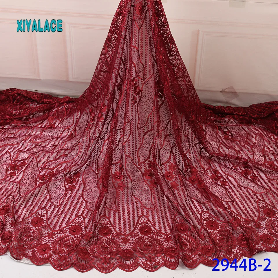 African Lace Fabric Latest High Quality Lace Embroidery French Lace Fabric Bridal Lace For Nigerian Party Dress YA2944B-1