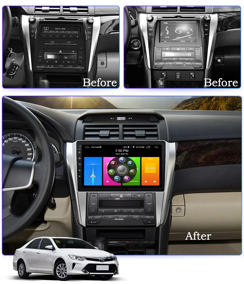 Super Slim OTOJETA Android 10 Автомобильная магнитола для Toyota Camry 2015 2016 радио GPS навигация