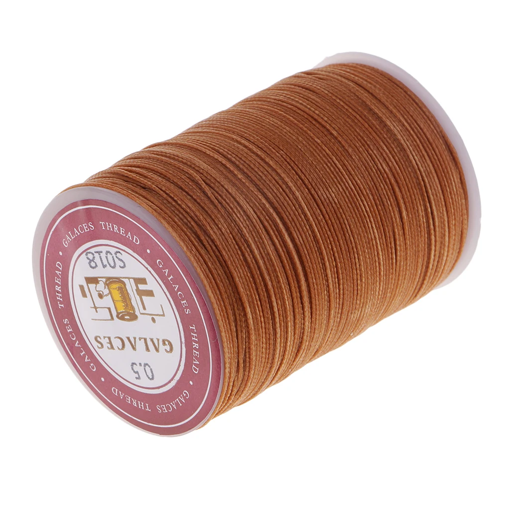 142 Yards 0.5mm Round Polyester Waxed Thread Cord Leather Sewing Hand Stitching Jewelry Craft