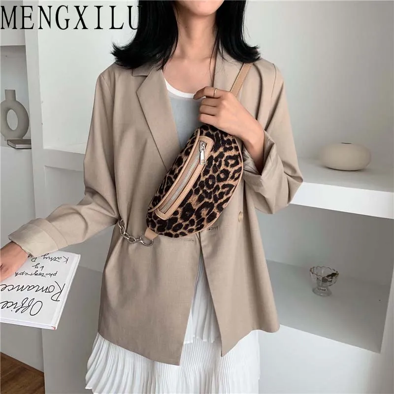 

MENGXILU Waist Bag Leopard Travel Leisure Fanny Pack Lady Girls Chest Crossbody Shoulder Bag Women Shopping Belly Band Belt Bag