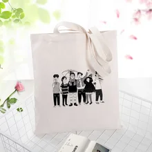 Ручная роспись иллюстрация печать холст сумка экологическая многоразовая сумка-тоут переработанная модная сумка хозяйственная сумка