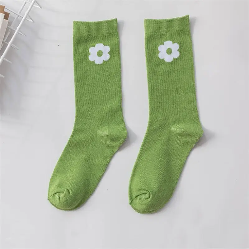 Женские хлопковые носки с маленьким цветком тонкие новые всесезонные Модные женские носки с вышивкой Harajuku свежие Повседневные носки - Цвет: 6