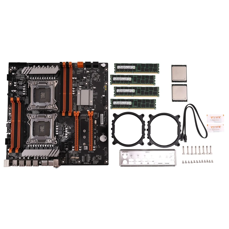 HOT-X79 Dual CPU LGA2011 Motherboard Set with Dual Intel E5 2689 8-Ch 8x4GB 32G DDR3 ECC Support M.