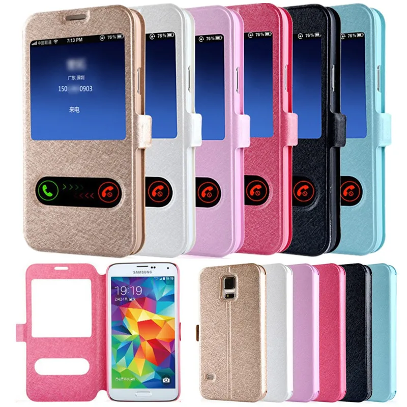 

Luxury Smart Front Window View Leather Filp Case For Samsung Galaxy S7 S8 S9 S10 Plus Note 8 9 10 Pro A8 A9 J8 J4 J6 Plus 2018