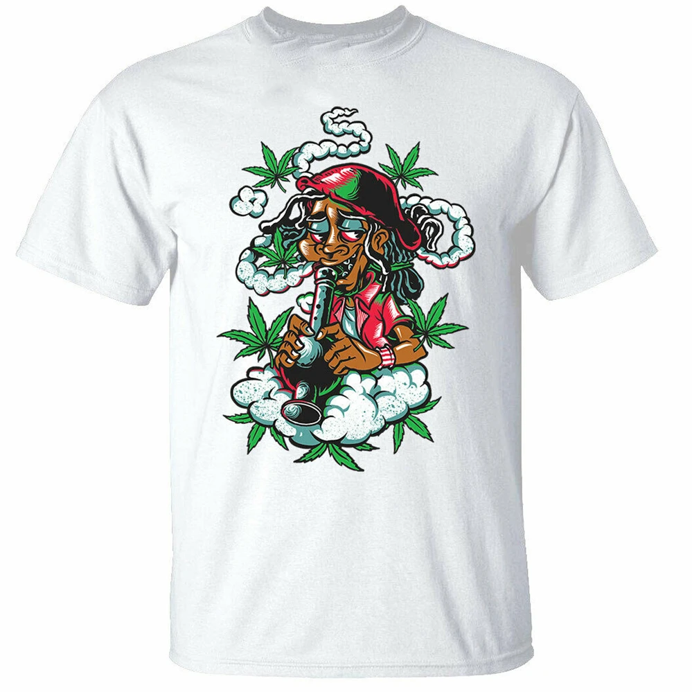 Ямайская Мужская футболка rasta weed high smoke bong высококачественные топы