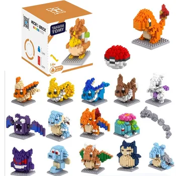 

20 styles Pokemons blocks Funny joy children Pikachu diamond particle blocks puzzle toy