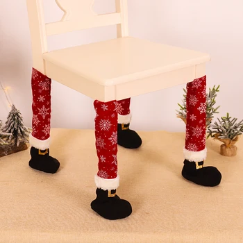 

4pcs Elastic Elves Table Chair Legs Feet Sock Sleeve Cover Floor Protector DIY Christmas Home Party Decoration Gift Sock