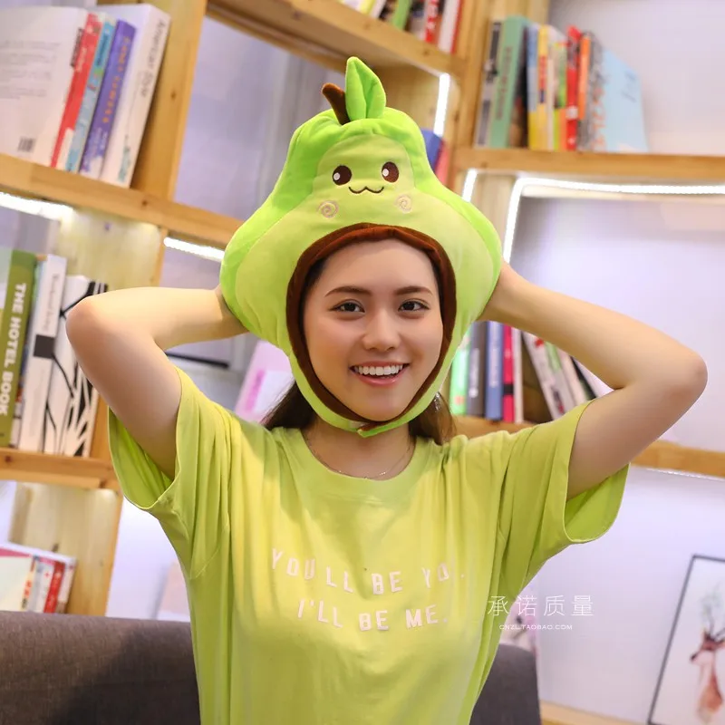 Головной убор авокадо, смешная шляпа для вечеринок, Южно-корейский стиль, креативный сетчатый красный реквизит для фотосессии для девочек