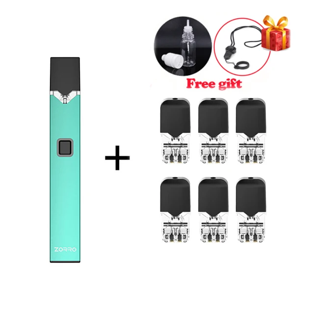 OVNS W02 комплект ZORRO Pod Vape 250 мАч батарея Vape ручка 0,7 мл керамическая катушка Pod картридж комплект электронной сигареты VS W01 комплект для JUUL - Цвет: green with 6 pods