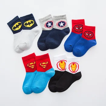 

2-12 T Boys kids cartoon socks Super hero neonatal Autumn/winter Breathable warm Socks children baby stuff girls cotton Socks