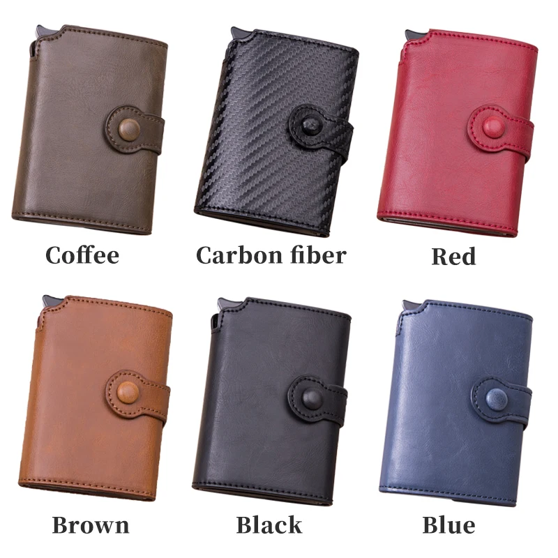 Travel Casual Unisex Wallet Coin Purse Top Quality Smart Wallet Metal Aluminum Auto Pop-up Fashion Button Money Bag