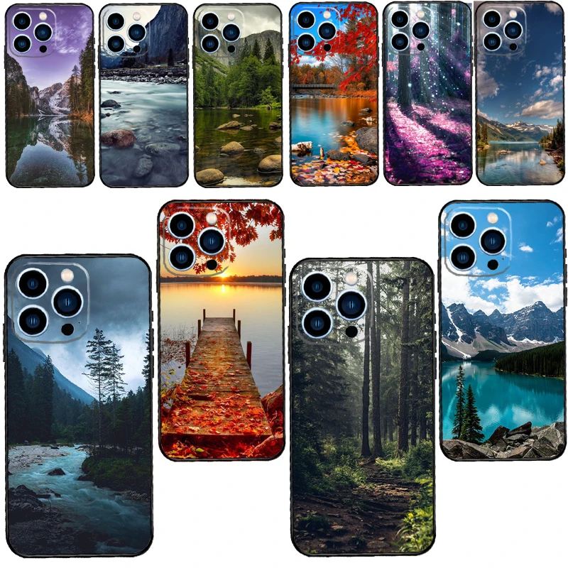 iphone 11 card case Beautiful Nature Forest Tree Phone Case For iPhone 13 12 11 Pro Max mini SE 2020 X XR XS Max 7 8 Plus Cover Coque best iphone xr cases